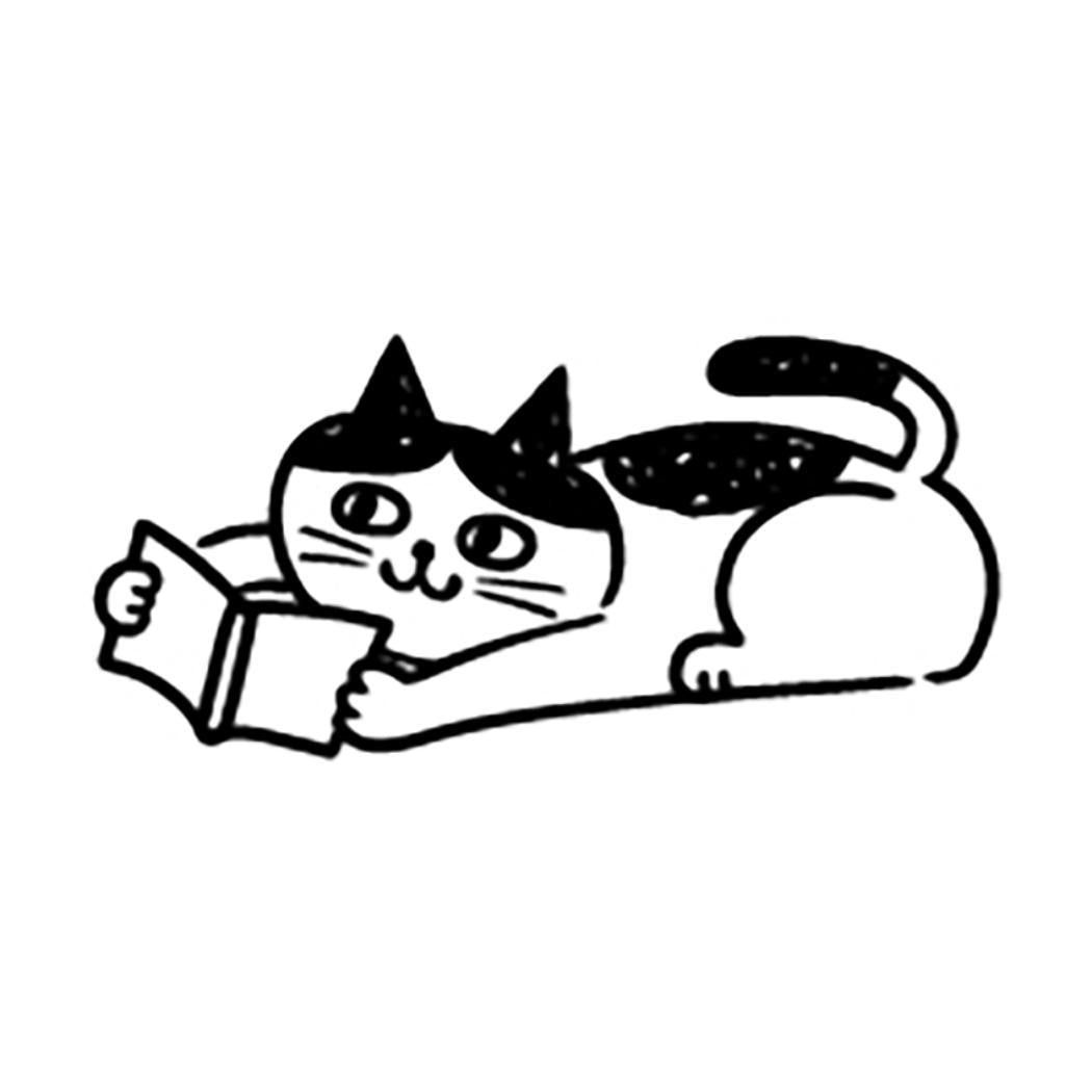 お猫ライフスタンプ ハンコ 読書 デコレ ラッピング プレゼント デコレーション メール便可