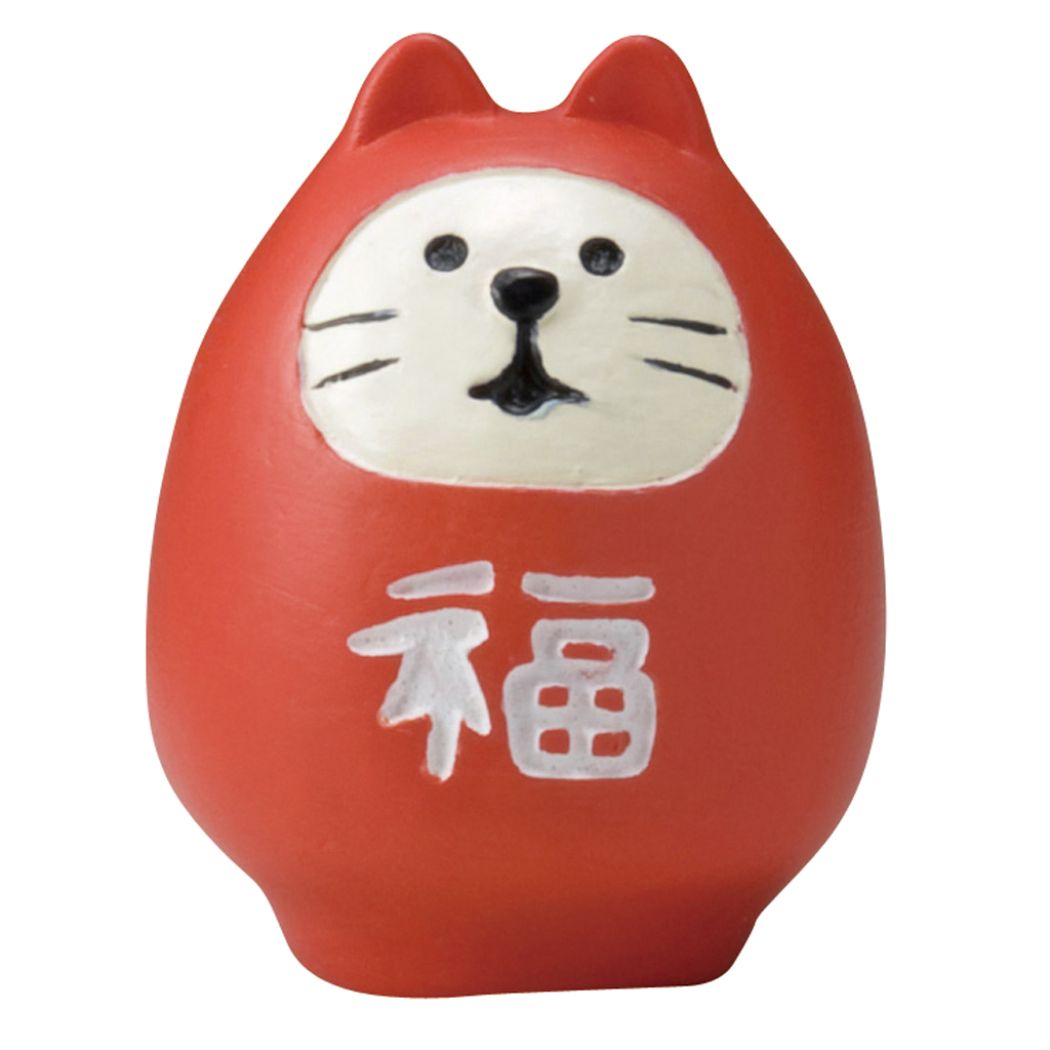 FUKU 福 MONO マスコット 福ねこだるま 紅 concombre デコレ インテリア プレゼント かわいい グッズ  シネマコレクション