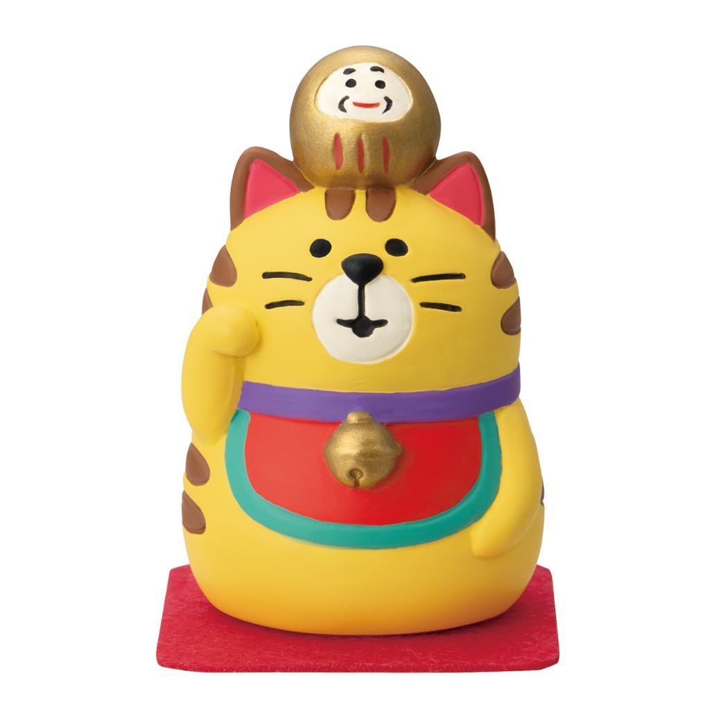 のせのせ招き猫 マスコット FUKU 福 MONO concombre とら デコレ インテリア かわいい
