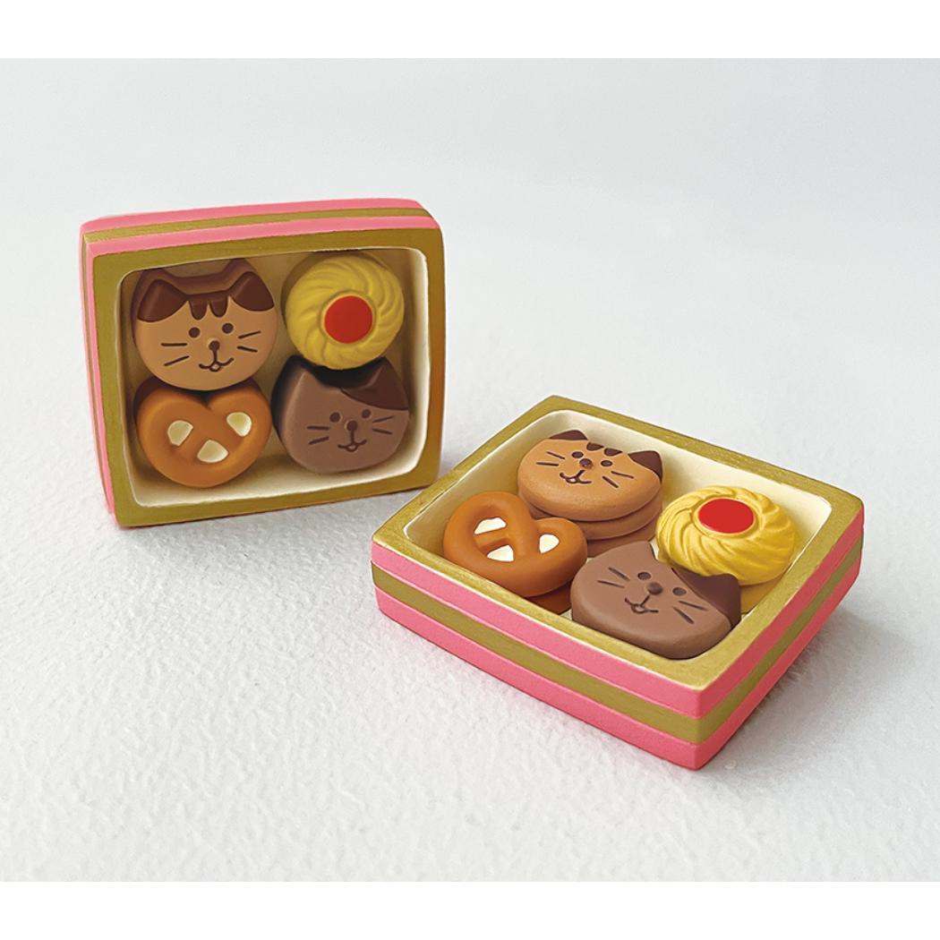 ねこねこクッキーBOX マスコット Bpnjour chocolat concombre デコレ ミニチュア オブジェ ディスプレイ 置物 メール便可