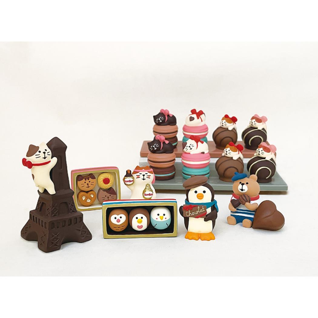 ねこねこクッキーBOX マスコット Bpnjour chocolat concombre デコレ ミニチュア オブジェ ディスプレイ 置物 メール便可