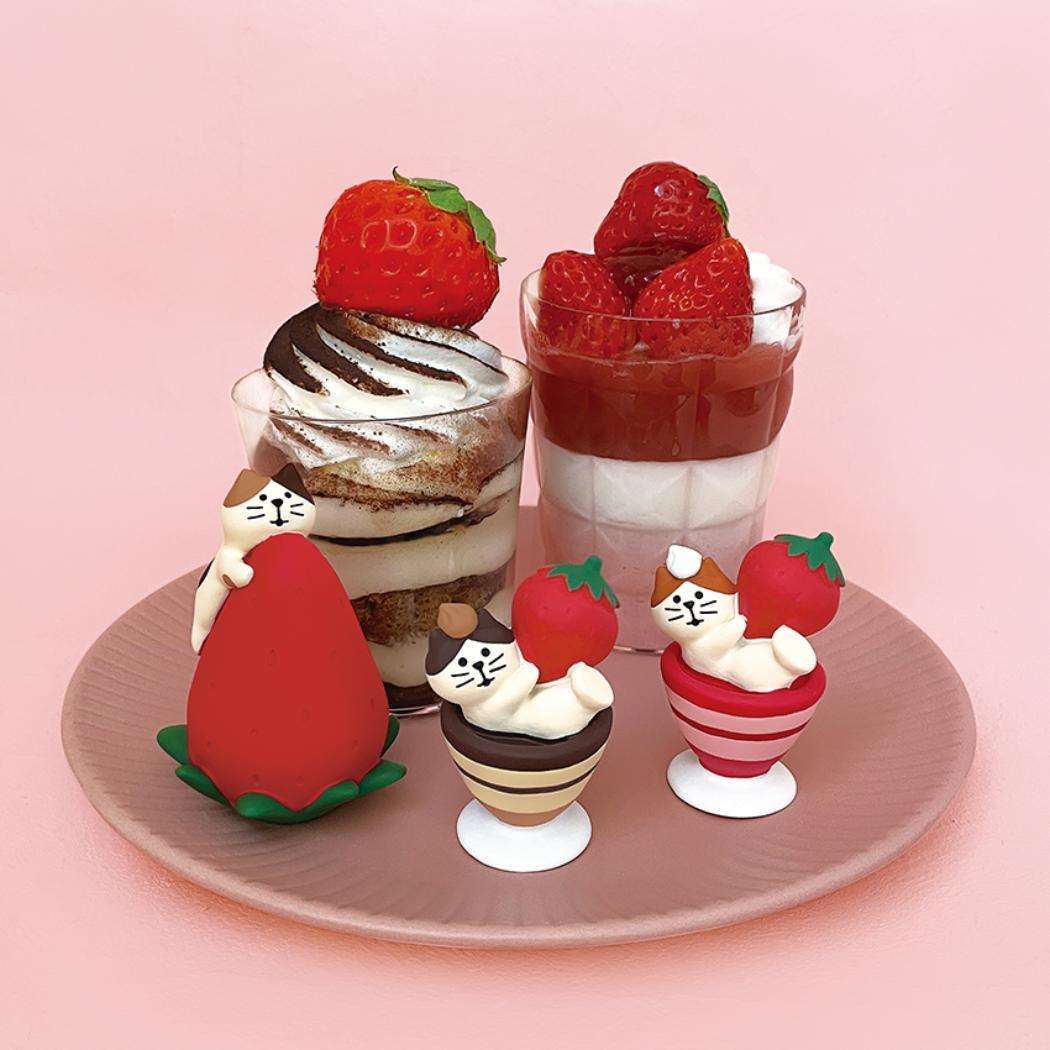 いちごパンニャコッタ いちごティニャミス マスコット ジャンボないちごフェア concombre デコレ ミニチュア オブジェ ディスプレイ 置物