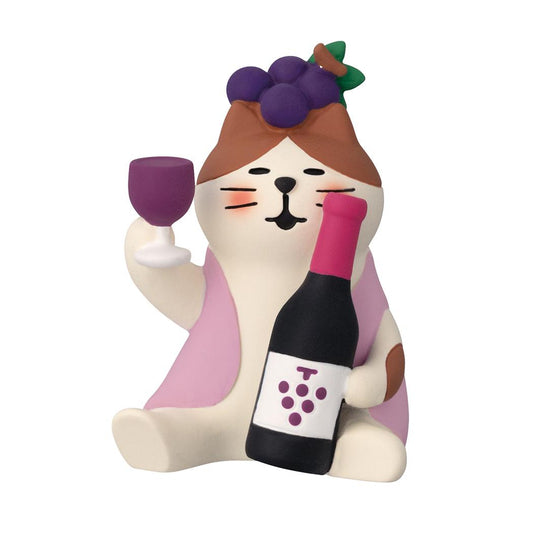 concombre マスコット ほろ酔いぶどう酒猫 赤 デコレ