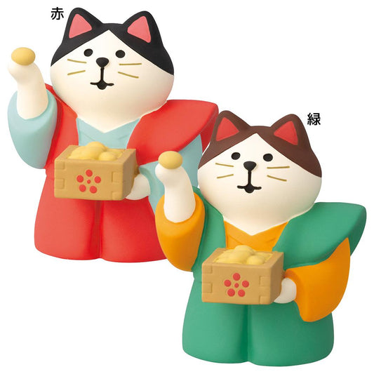 かみしもで豆まき猫 マスコット concombre?まったり節分会 デコレ プレゼント インテリア かわいい