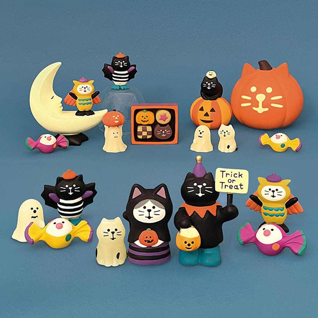 ひかりねこ マスコット HAPPY OBAKE NIGHT concombre デコレ インテリア ハロウィン かわいい 蓄光 メール便可