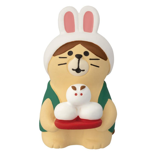 うさぎなりきり猫 お月見 マスコット concombre デコレ インテリア かわいい プレゼント