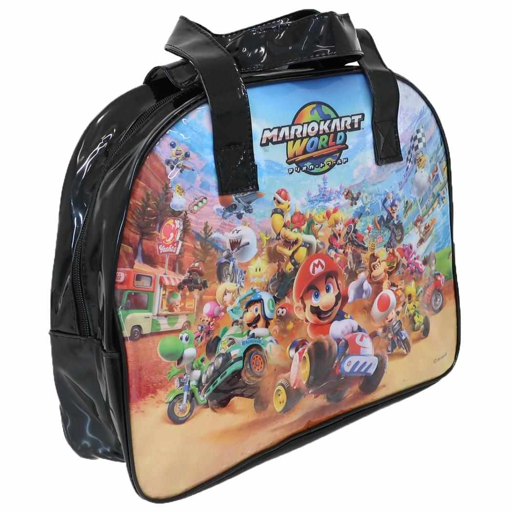 マリオカートワールド プールバッグ ビーチボストンバッグ BLACK 海プール レジャー用品 ビーチバッグ キャラクター グッズ シネマコレクション