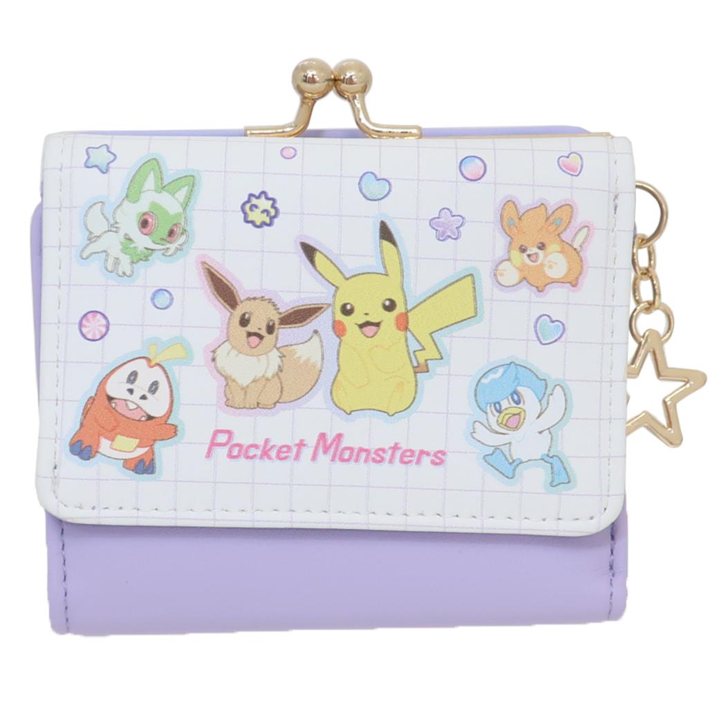 口金ミニ財布 三つ折りコンパクト財布 ミニウォレット ポケットモンスター Candyシリーズ ポケモン サンアート レディース ミニ財布 プレゼント ギフト