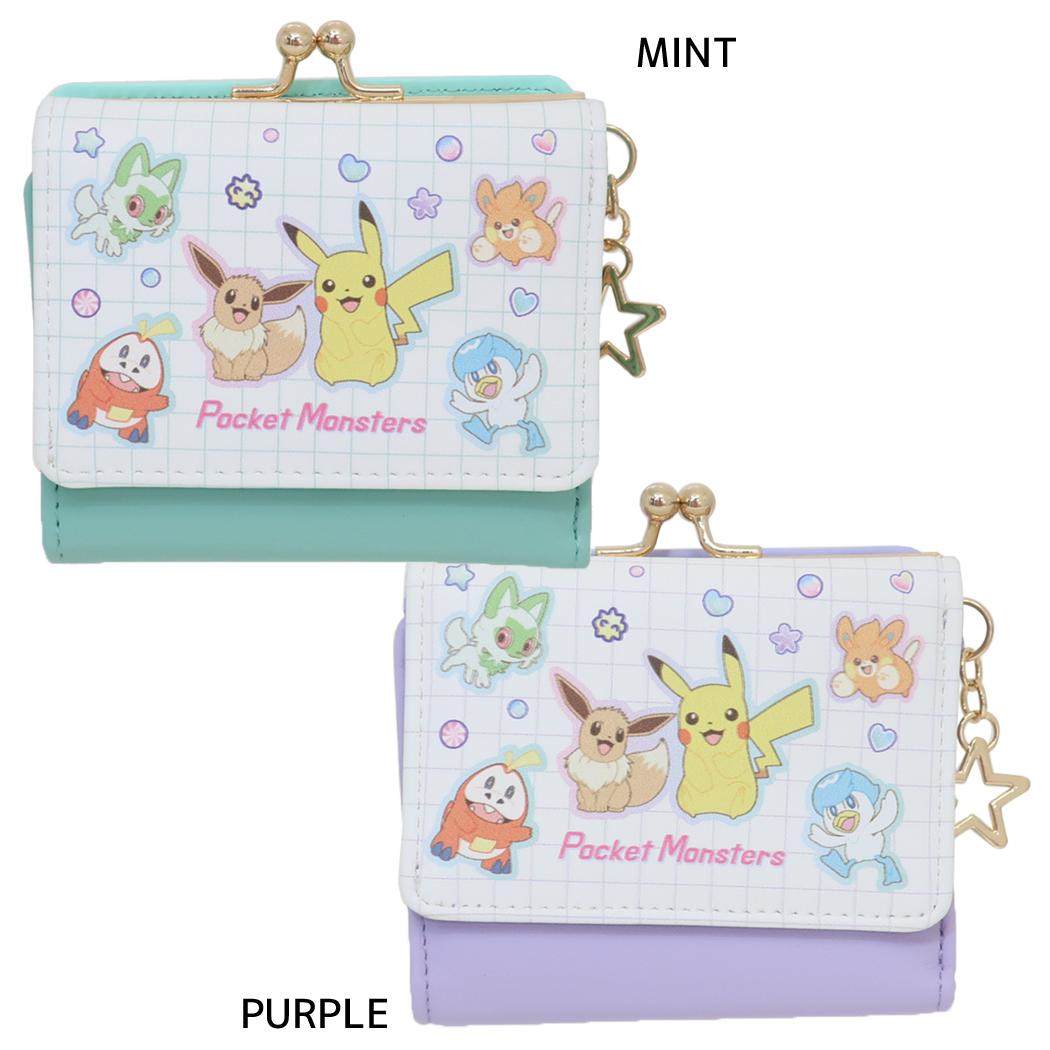 口金ミニ財布 三つ折りコンパクト財布 ミニウォレット ポケットモンスター Candyシリーズ ポケモン サンアート レディース ミニ財布 プレゼント ギフト