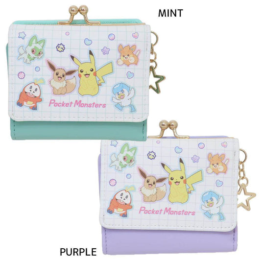 口金ミニ財布 三つ折りコンパクト財布 ミニウォレット ポケットモンスター Candyシリーズ ポケモン サンアート レディース ミニ財布 プレゼント ギフト