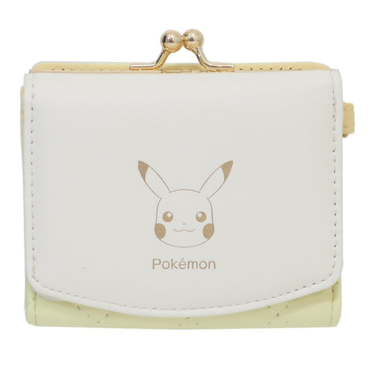 口金ミニ財布 三つ折りコンパクト財布 ミニウォレット ポケットモンスター キルトシリーズ イエロー ポケモン サンアート レディース ミニ財布 プレゼント ギフト