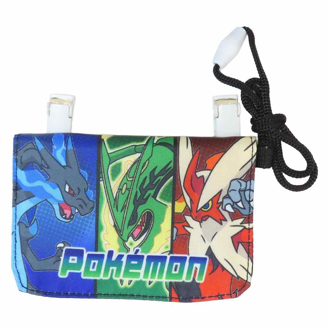 ネックコード付きミニおでかけウォレット クリップポケット ポケットモンスター BK ポケモン サンアート キッズポシェット 子ども メール便可