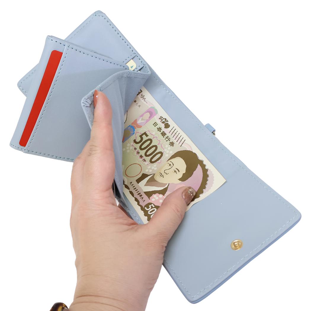 三つ折りBOX財布 ミニウォレット スヌーピー ブルー ピーナッツ サンアート レディース プレゼント