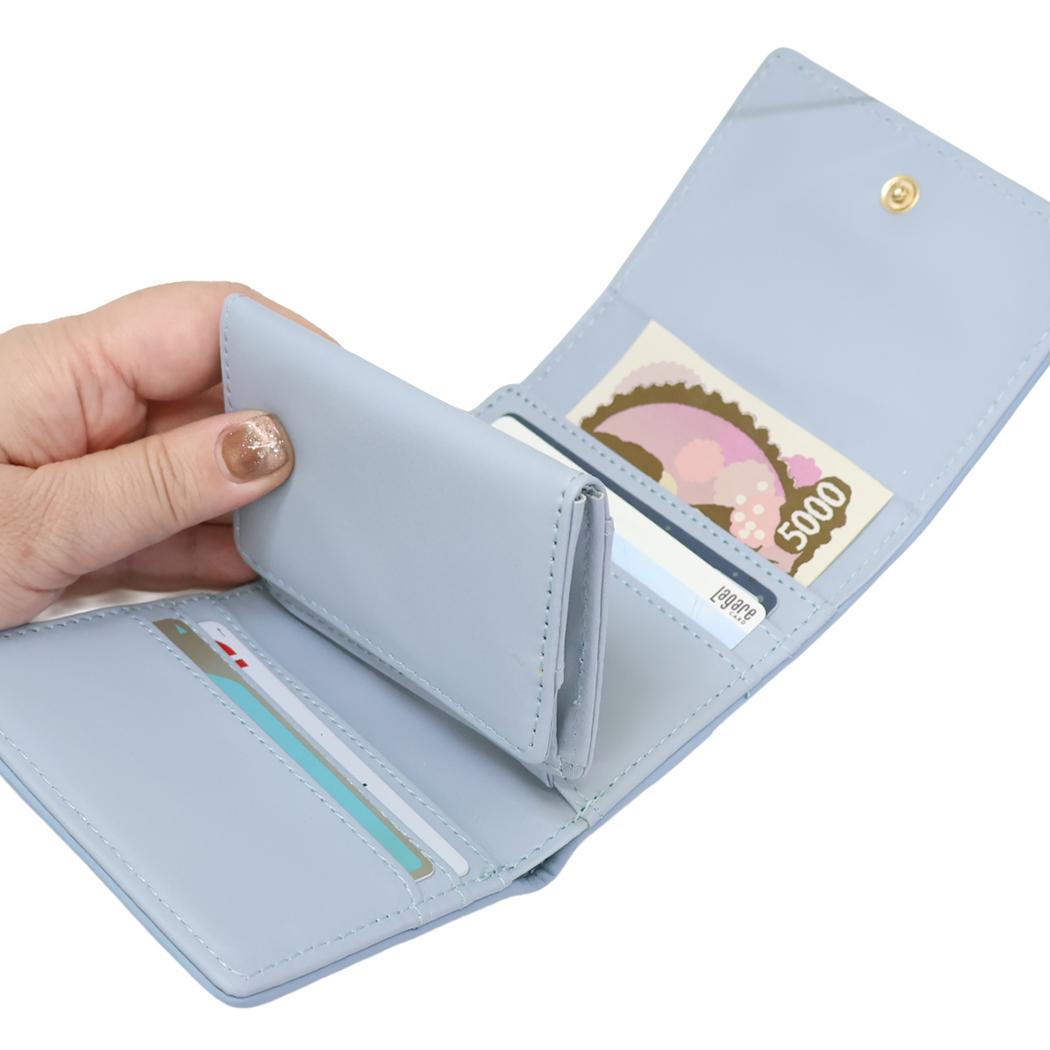 三つ折りBOX財布 ミニウォレット スヌーピー ブルー ピーナッツ サンアート レディース プレゼント