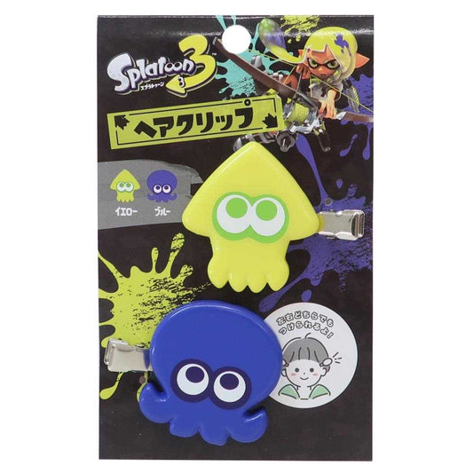 ヘアクリップ 2個セット ヘアアクセ スプラトゥーン3 イエローxブルー サンアート 前髪クリップ メール便可