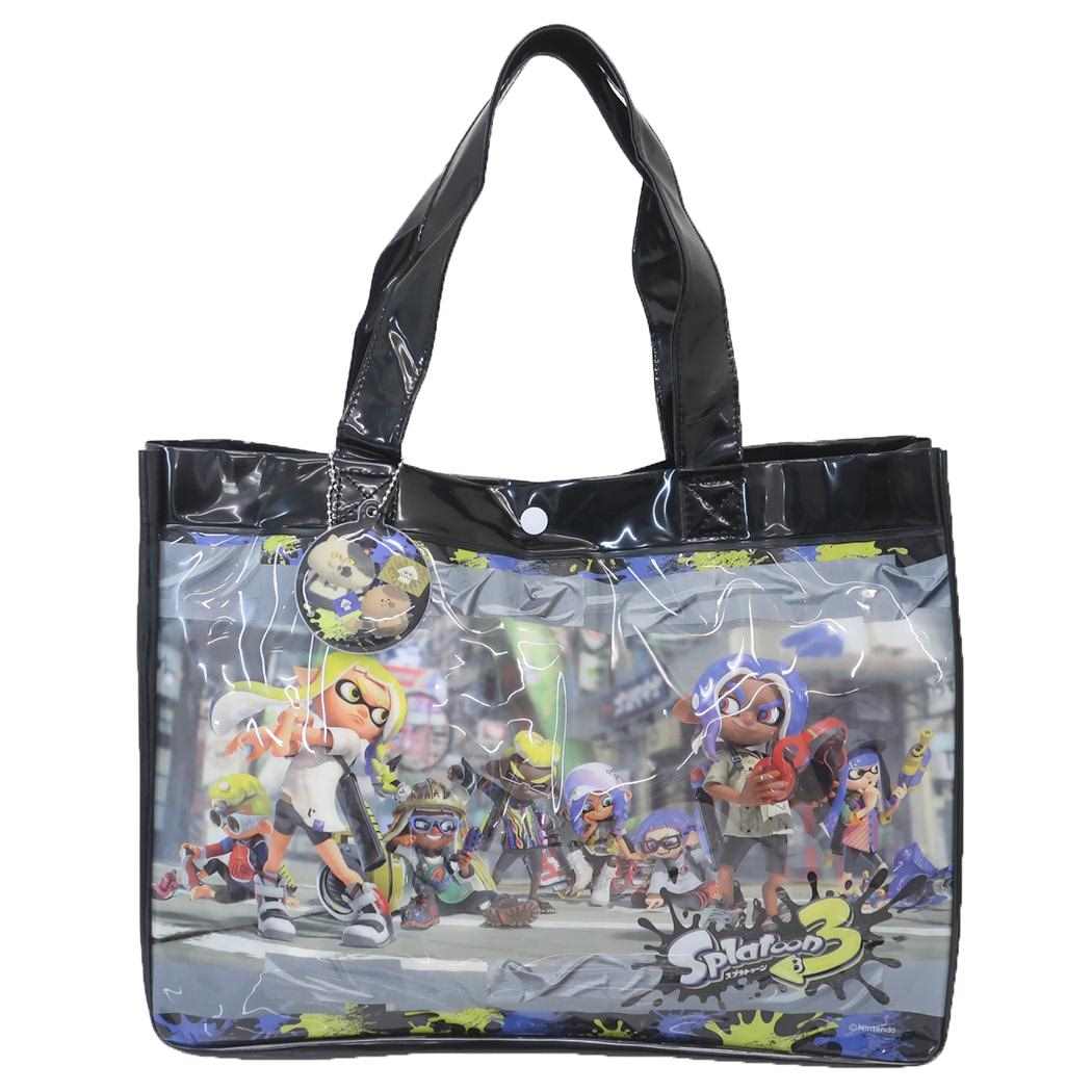 スプラトゥーン3 プールバッグ ビーチバッグ トートバッグ ブラック サンアート 海プール レジャー用品 男の子 キャラクター グッズ シネマコレクション