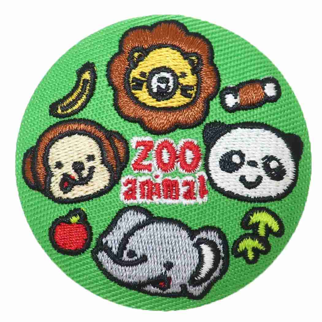 刺しゅう缶バッジ 缶バッジ 動物園 エイコー コレクション雑貨 メール便可