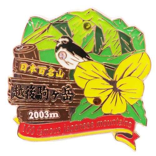 1段 ピンズ ピンバッジ 日本百名山 越後駒ヶ岳 (魚沼駒ヶ岳) エイコー コレクションケース入り トレッキング 登山 メール便可