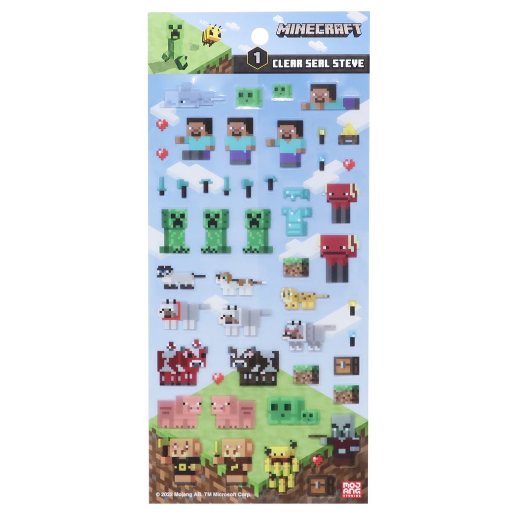 クリアシール マインクラフト シールシート Steve Minecraft エンスカイ 手帳デコ ゲームメール便可