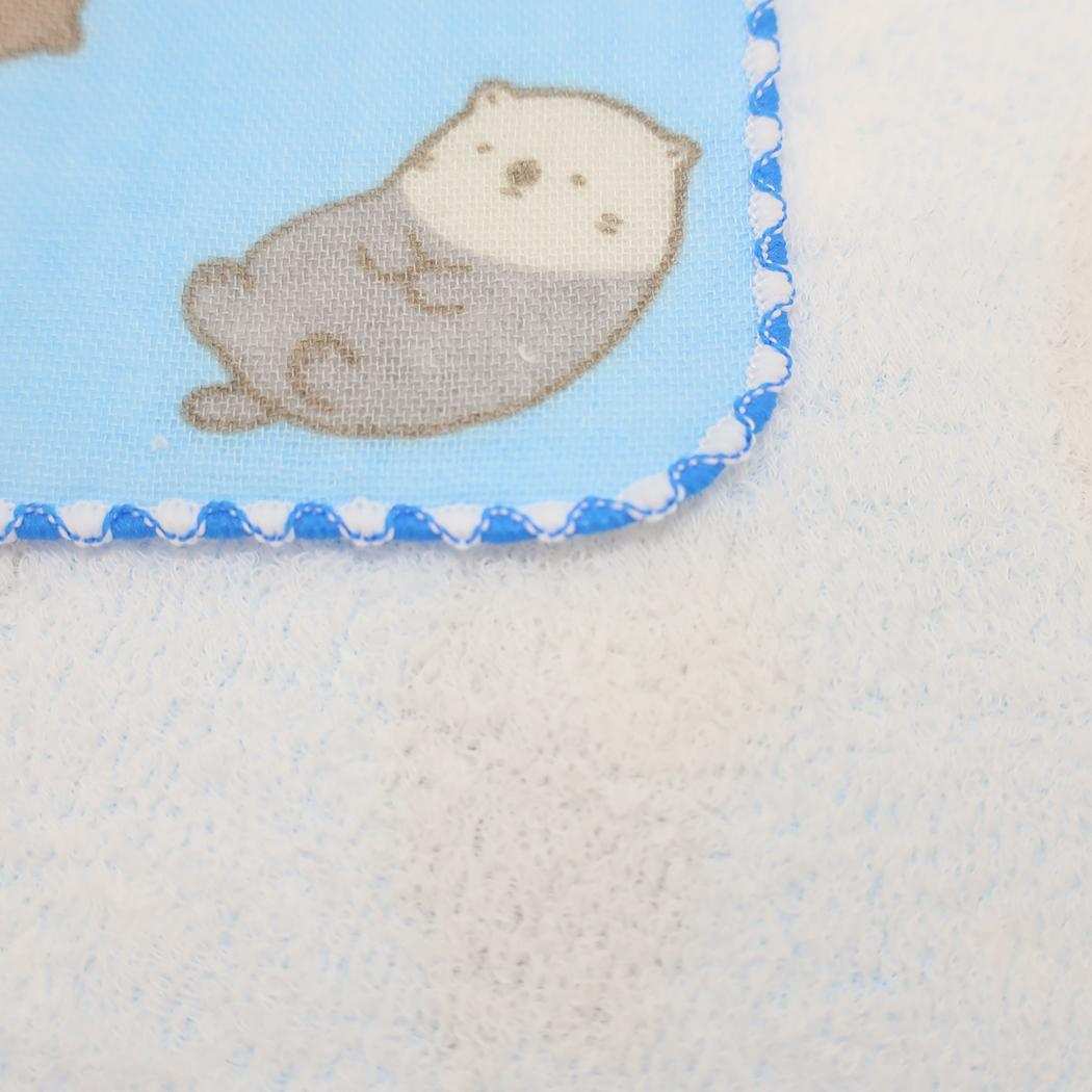 ガーゼミニタオル ハンドタオル なんでもいきもの ラッコとカワウソ エンスカイ お出かけ 園児 かわいい メール便可