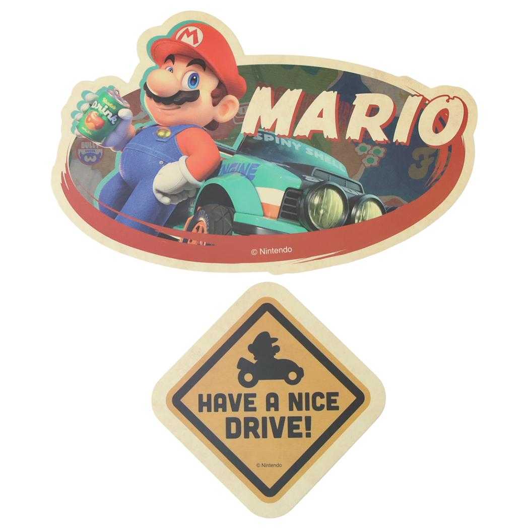 マリオカートワールド ダイカットシール トラベルステッカー 2枚セット 1マリオ エンスカイ