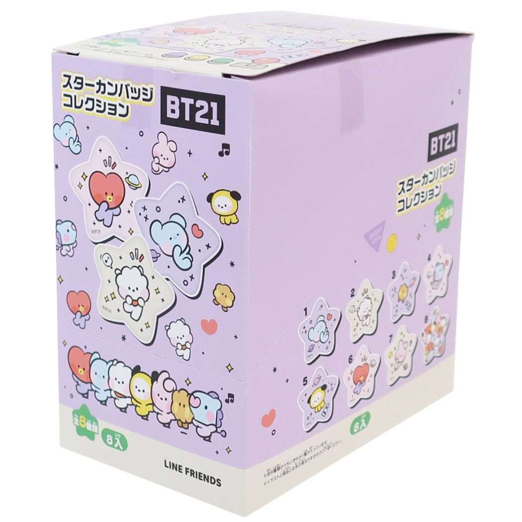 スターカンバッジコレクション 全8種 缶バッジ BT21 minini LINE FRIENDS エンスカイ コレクション雑貨 商品 メール便可