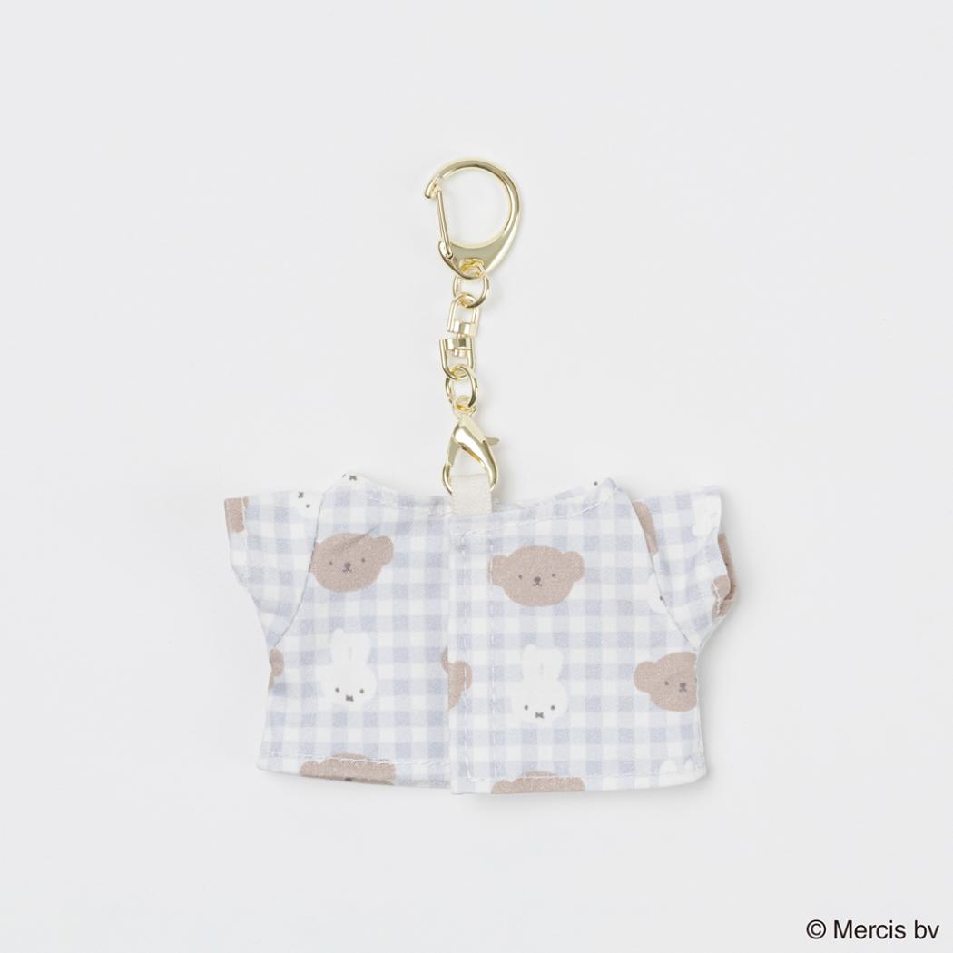 Tシャツチャーム キーリング ミッフィー BRUNA PLAID ブルー ディックブルーナ エフエービージャパン バッグチャーム 絵本メール便可