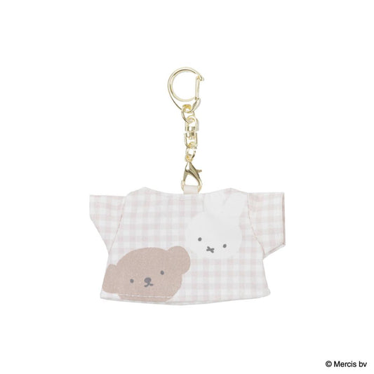 Tシャツチャーム キーリング ミッフィー BRUNA PLAID ピンク ディックブルーナ エフエービージャパン バッグチャーム 絵本メール便可