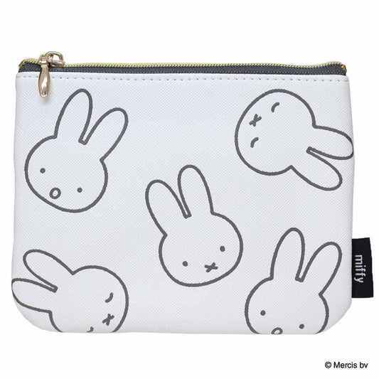 MIFFY LARGE MOTIF ミニフラットポーチ 平ポーチ ミッフィー アイボリー ディックブルーナ エフエービージャパン 小物入れ 絵本メール便可