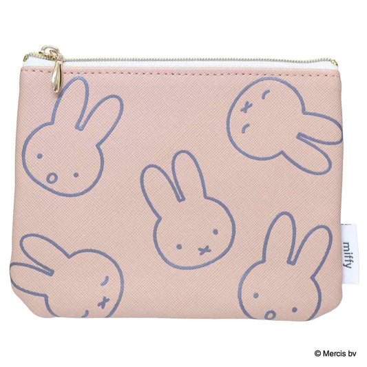MIFFY LARGE MOTIF ミニフラットポーチ 平ポーチ ミッフィー ピンク ディックブルーナ エフエービージャパン 小物入れ 絵本メール便可