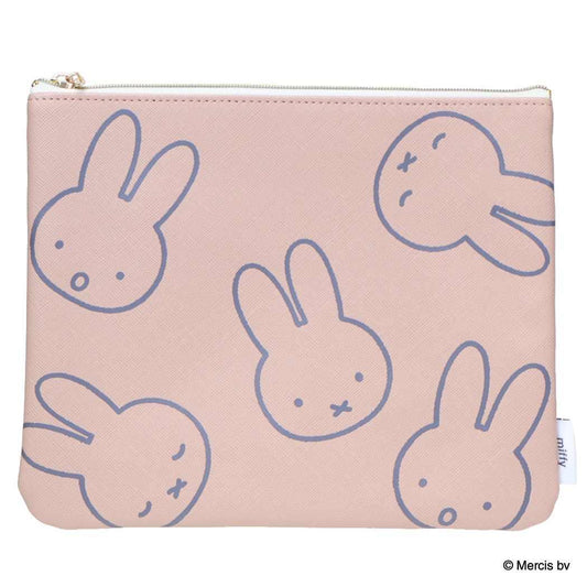 MIFFY LARGE MOTIF フラットポーチ 平ポーチ ミッフィー ピンク ディックブルーナ エフエービージャパン 小物入れ 絵本メール便可