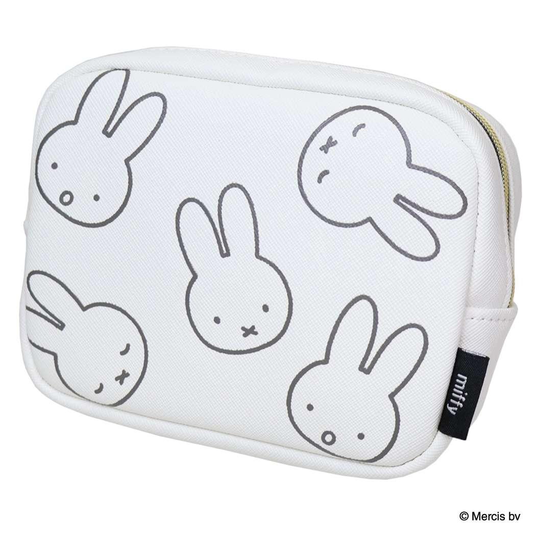 ミッフィー コスメポーチ MIFFY LARGE MOTIF スクエアポーチ アイボリー ディックブルーナ エフエービージャパン メイクポーチ 絵本キャラクター グッズ シネマコレクション