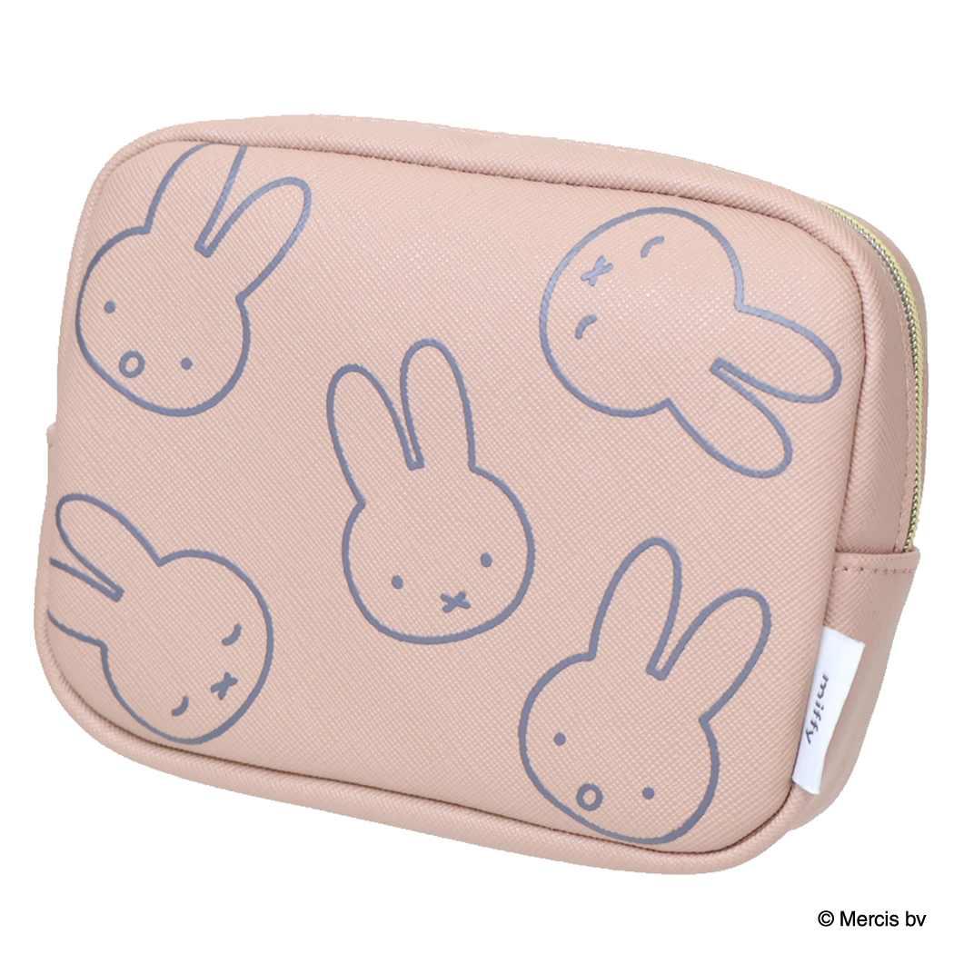 ミッフィー コスメポーチ MIFFY LARGE MOTIF スクエアポーチ ピンク ディックブルーナ エフエービージャパン メイクポーチ 絵本キャラクター グッズ シネマコレクション