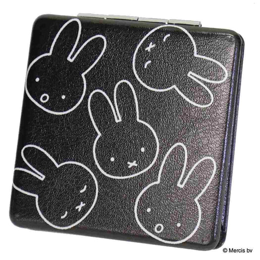 MIFFY LARGE MOTIF コンパクトミラー 手鏡 ミッフィー ブラック ディックブルーナ エフエービージャパン 折りたたみミラー 絵本メール便可