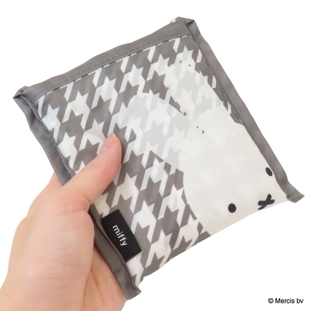 ショッピングバッグS エコバッグ ミッフィー Chidori＆Monotone 千鳥格子 ディックブルーナ エフエービージャパン お買い物かばん 折りたたみ 絵本メール便可