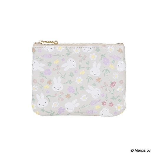 MIFFY Floral pattern ティッシュポーチ ミニポーチ ミッフィー ベージュ ディックブルーナ エフエービージャパン 小物入れ 絵本メール便可