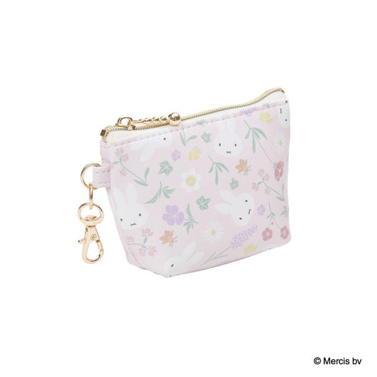 MIFFY Floral pattern マイクロ台形ポーチ ミニポーチ ミッフィー ピンク ディックブルーナ エフエービージャパン 小物入れ 絵本