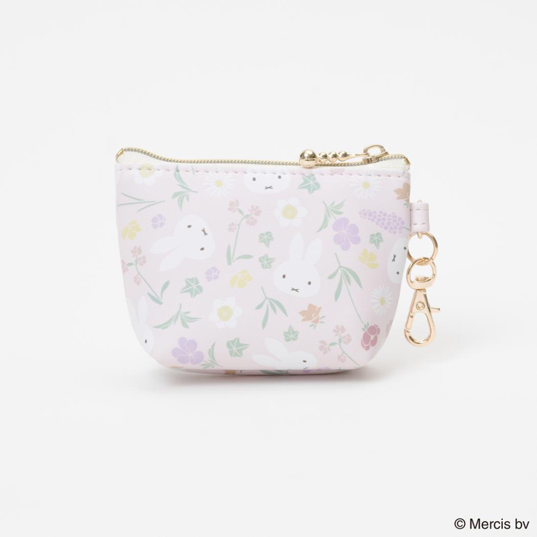 MIFFY Floral pattern マイクロ台形ポーチ ミニポーチ ミッフィー ピンク ディックブルーナ エフエービージャパン 小物入れ 絵本