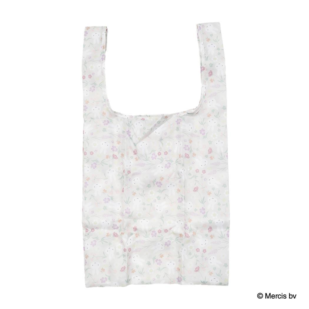 MIFFY Floral pattern ショッピングバッグS エコバッグ ミッフィー ベージュ ディックブルーナ エフエービージャパン お買い物バッグ 絵本メール便可