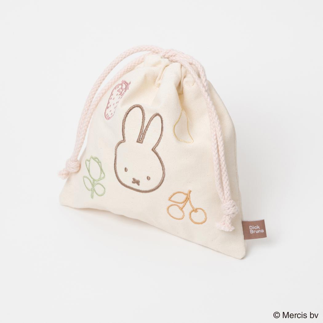 BRUNA Colorful Line きんちゃくポーチ 巾着袋 ミッフィー ディックブルーナ エフエービージャパン 小物入れ メイクポーチ 絵本メール便可