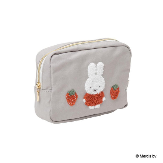 MIFFY RED＆PINK スクエアポーチ コスメポーチ ミッフィー イチゴ ディックブルーナ エフエービージャパン 小物入れ メイクポーチ 絵本