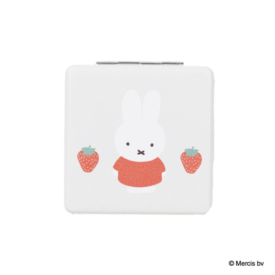 ミッフィー 手鏡 MIFFY RED＆PINK コンパクトミラー イチゴ ディックブルーナ エフエービージャパン 折りたたみミラー 絵本キャラクター グッズ メール便可 シネマコレクション