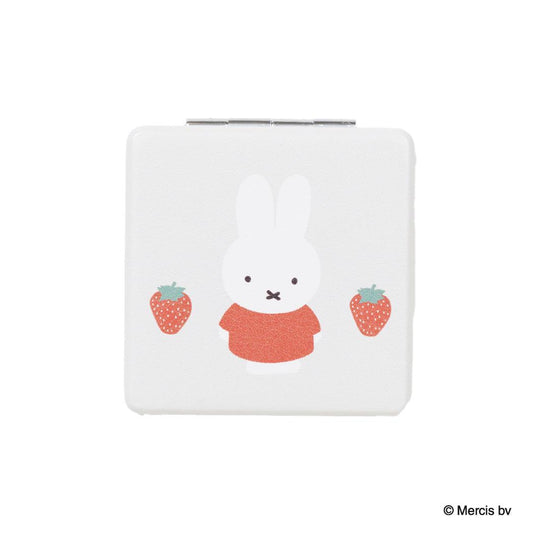 MIFFY RED＆PINK コンパクトミラー 手鏡 ミッフィー イチゴ ディックブルーナ エフエービージャパン 折りたたみミラー 絵本メール便可