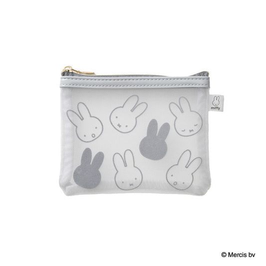 MIFFY FLOCKY ミニフラットポーチ 平ポーチ ミッフィー グレー ディックブルーナ エフエービージャパン 小物入れ 絵本メール便可