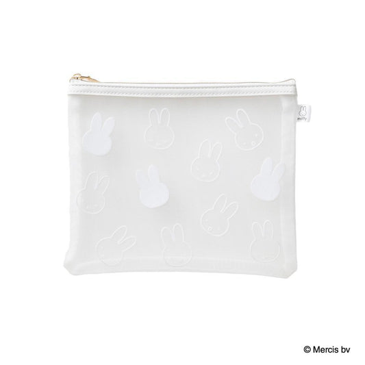 MIFFY FLOCKY フラットポーチ コスメポーチ ミッフィー ホワイト ディックブルーナ エフエービージャパン 化粧ポーチ 小物入れ 絵本メール便可