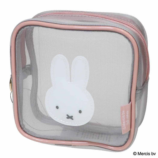 ミッフィー コスメポーチ スクエアポーチ BRUNA BICOLOR MESH グレー ディックブルーナ エフエービージャパン 小物入れ かわいい 絵本キャラクター グッズ シネマコレクション