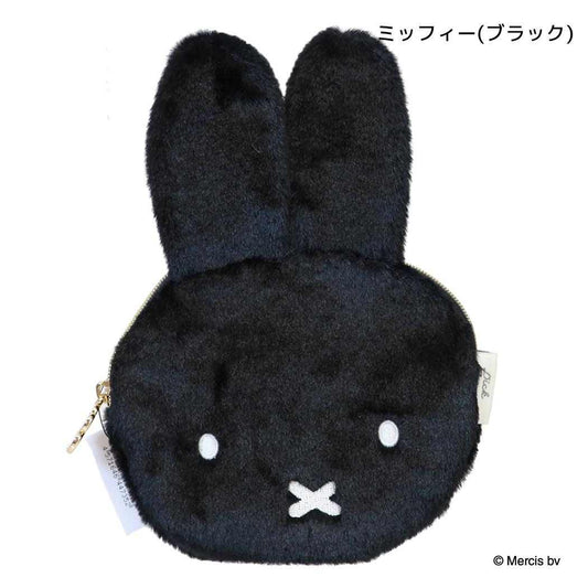 ミッフィー ミニポーチ ダイカットポーチ FACE FUR ミッフィー/ブラック ディックブルーナ エフエービージャパン