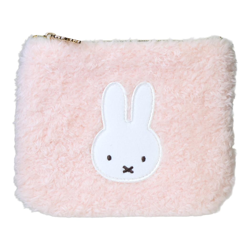 miffy 小物入れ ボア ミニフラットポーチ ピンク ディックブルーナ エフエービージャパン