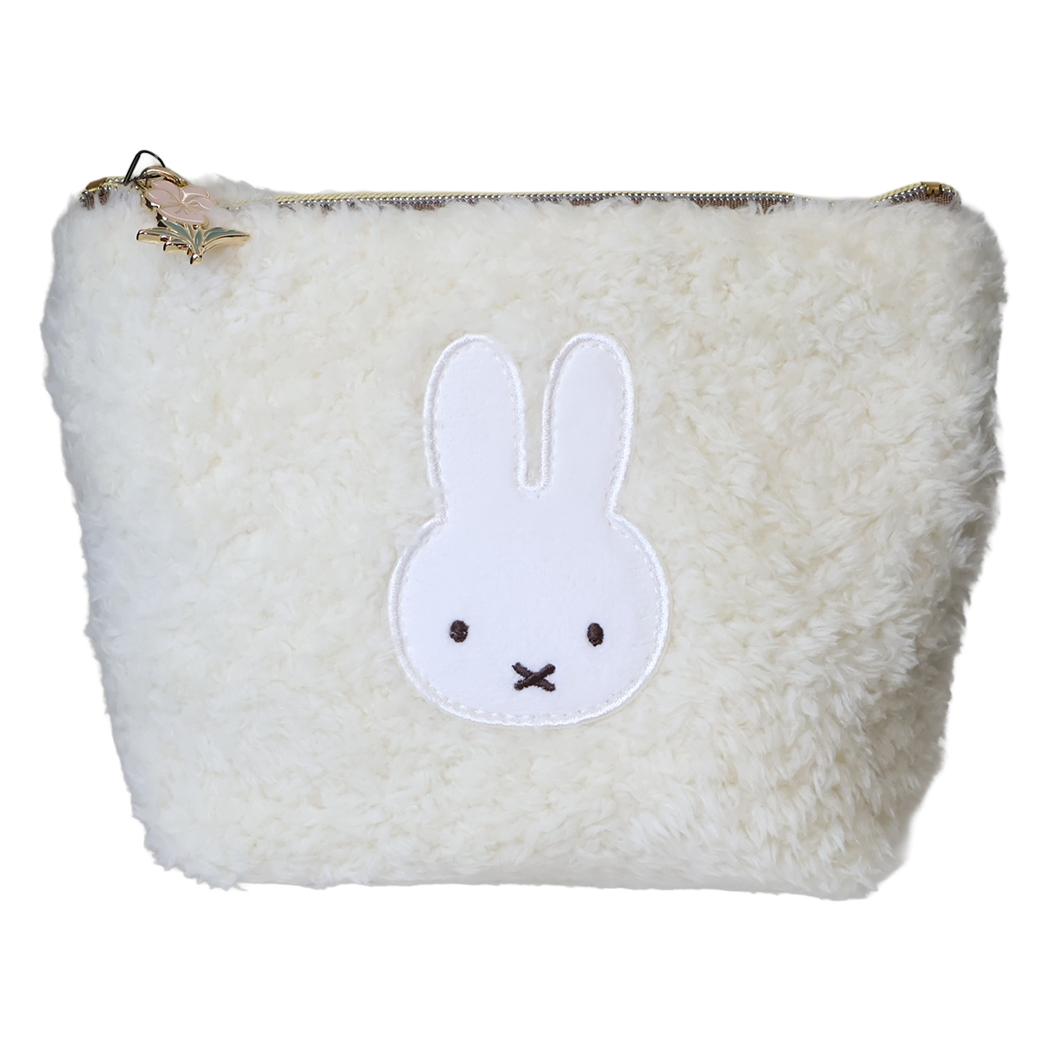 miffy マルチポーチ ボア 台形ポーチ アイボリー ディックブルーナ エフエービージャパン
