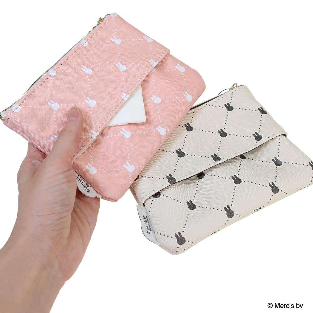 ミッフィー ミニポーチ ティッシュポーチ QUILTING PRINT ピンク ディックブルーナ エフエービージャパン